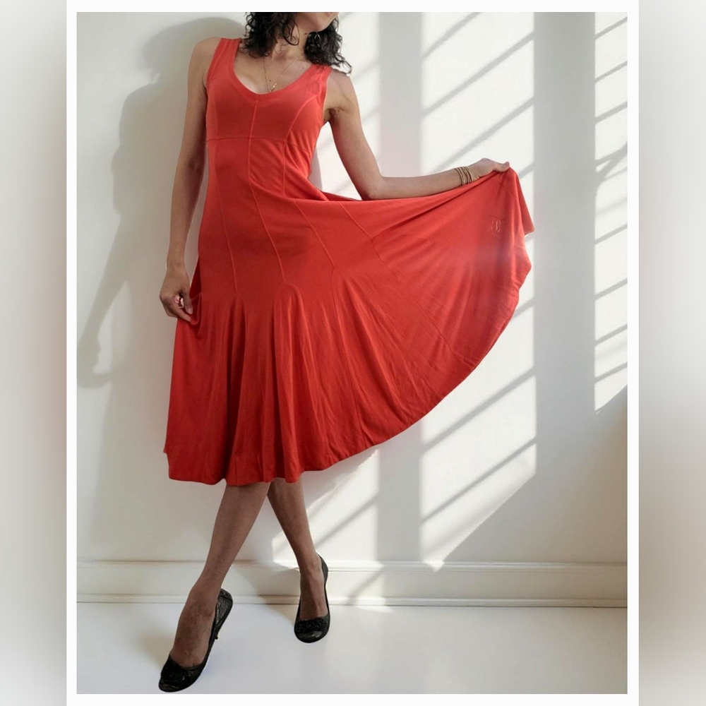 Deep V-Neck Flowy Midi Dress